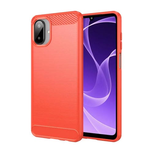 Funda de TPU con textura cepillada de fibra de carbono para Samsung Galaxy A07 4G (roja)