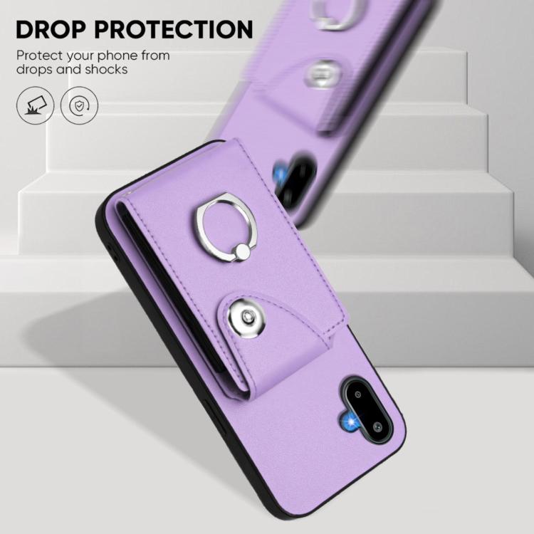 Funda para Samsung Galaxy F06 5G / M06 5G con tarjetero y anillo (morado)