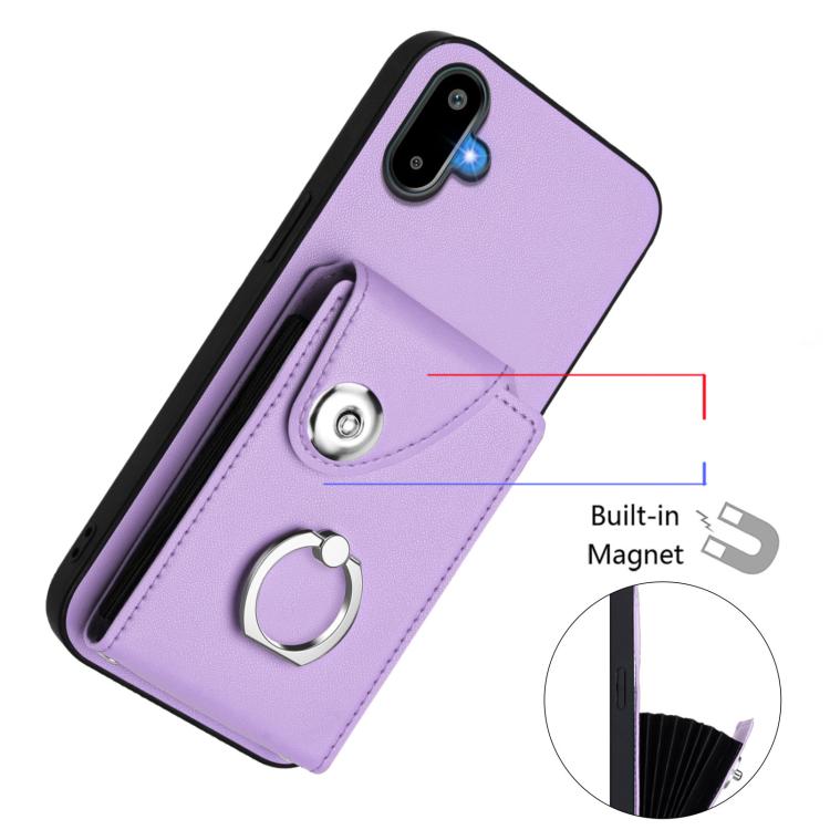 Funda para Samsung Galaxy F06 5G / M06 5G con tarjetero y anillo (morado)