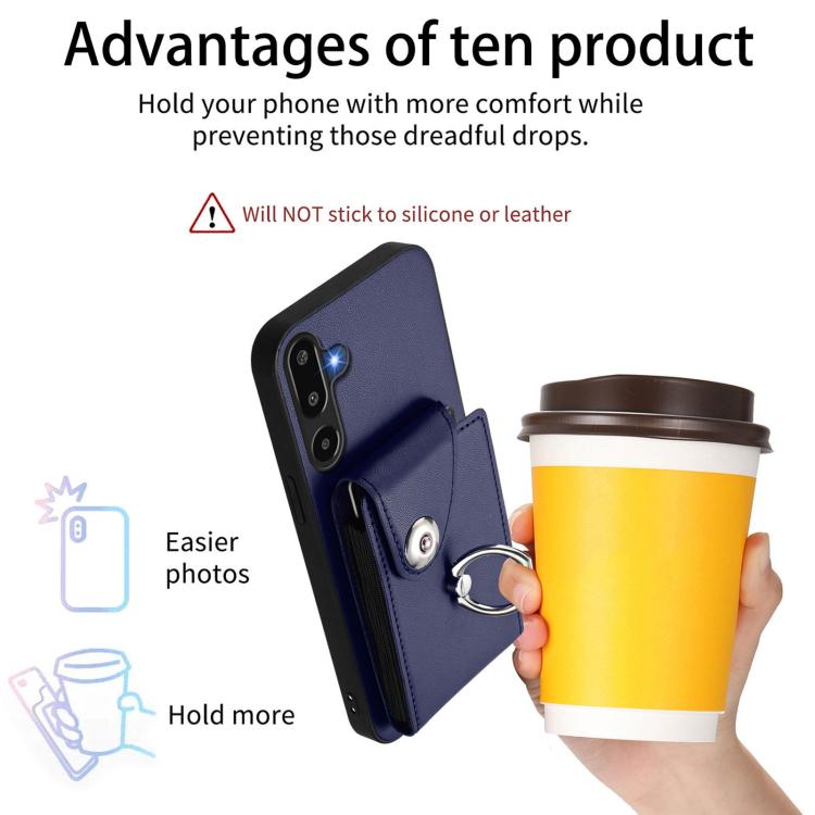 Funda para Samsung Galaxy M16 5G / F16 5G con tarjetero y anillo (azul)