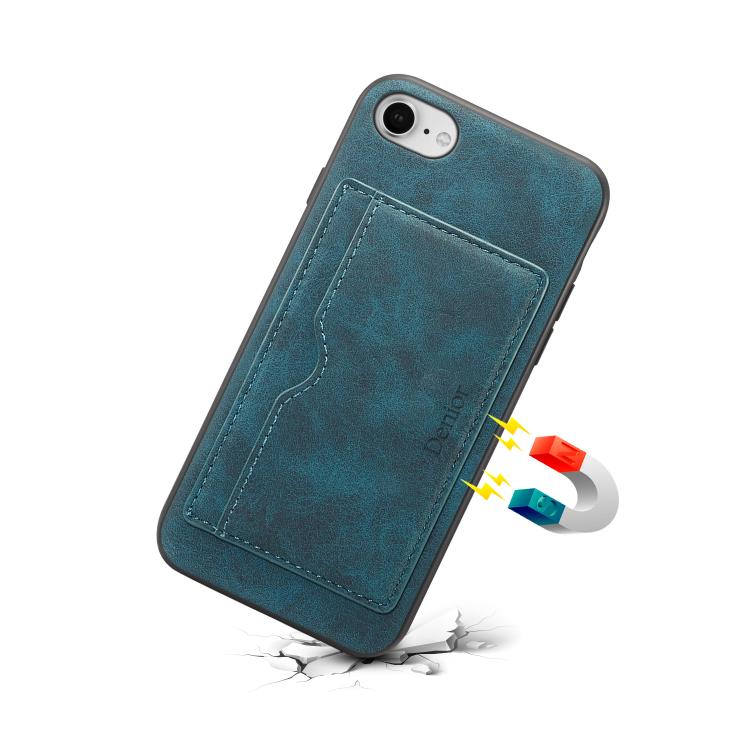 Funda para iPhone 16E Denior D08 de Pu con Ranura para Una Tarjeta (Azul)