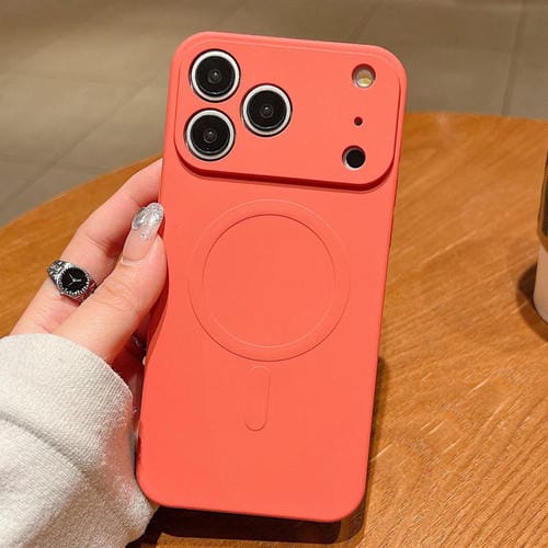 Funda magnética MagSafe de silicona líquida de color sólido para iPhone 17 Pro (morado hierba)