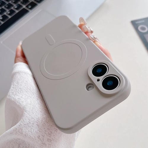 For iPhone 17 Solid Color Liquid Silicone MagSafe Magnetic Phone Case(Grey)