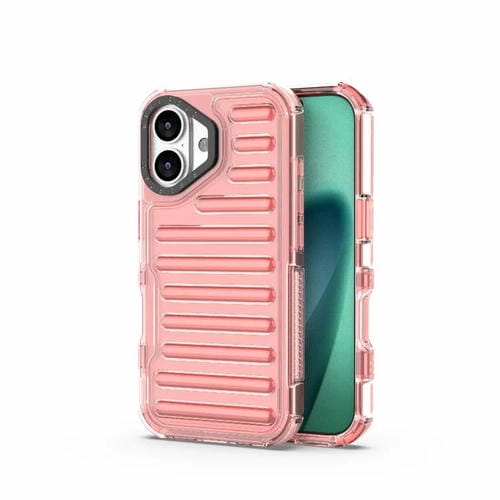 Funda híbrida de TPU y PC con airbag de alta transparencia para iPhone 17 (rosa)