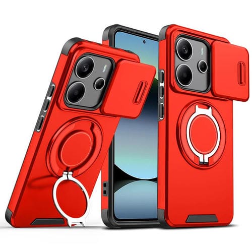Funda para Redmi Note 14 4G con anillo deslizante de 163,25 mm (rojo)