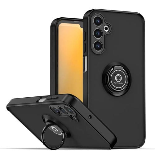 Funda de TPU + PC con anillo para Samsung Galaxy A15 5G Q Shadow 1 Series (Negro + Negro)