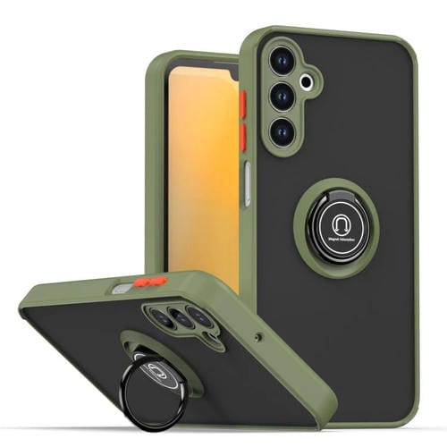 Funda de TPU + PC con anillo para Samsung Galaxy A15 5G Q Shadow 1 Series (verde militar)