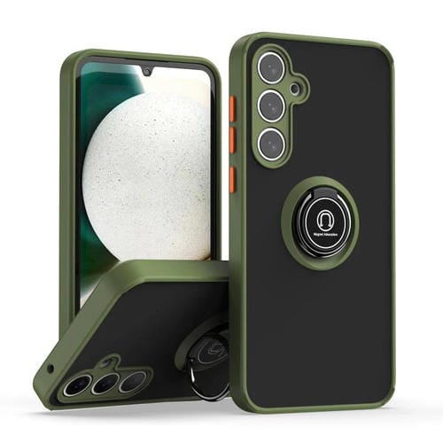 Funda de TPU + PC con anillo para Samsung Galaxy A55 5G Q Shadow 1 Series (verde militar)