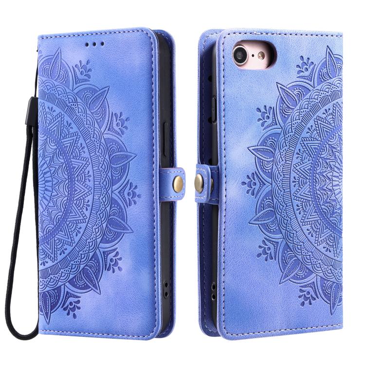 Funda de Piel con Relieve Totem para iPhone 16E (Morado)