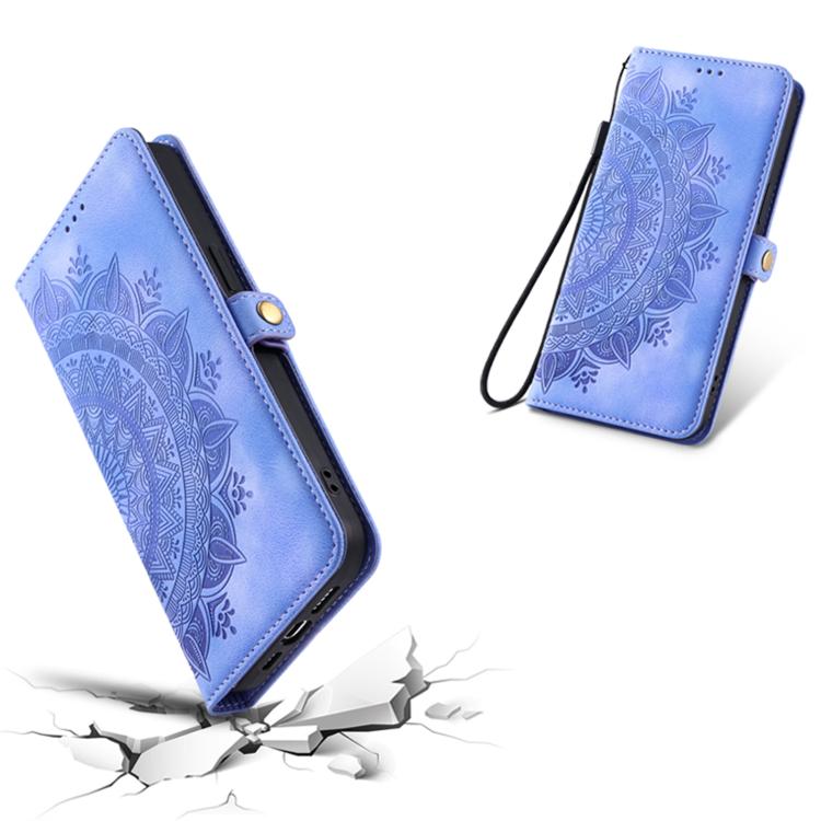 Funda de Piel con Relieve Totem para iPhone 16E (Morado)