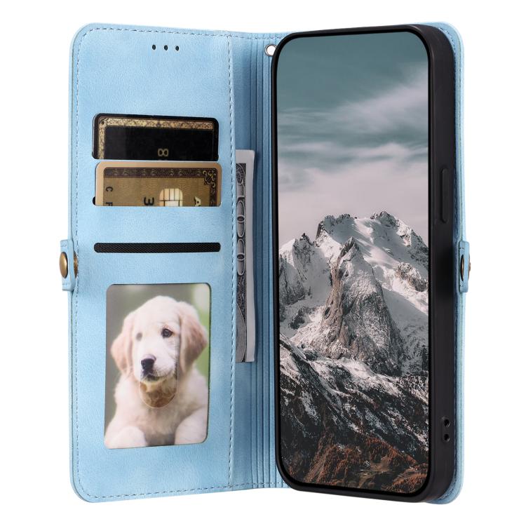 Funda de Piel con Relieve Totem para iPhone 16E (Azul)