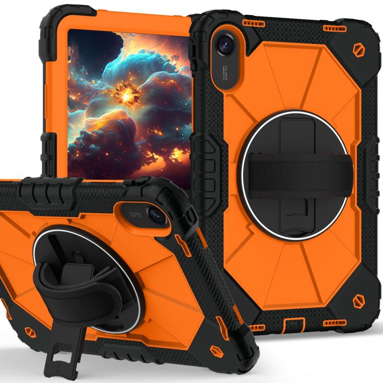 Funda híbrida de silicona con diseño de robot para Xiaomi Redmi Pad 2 11 2025 (negro y naranja)