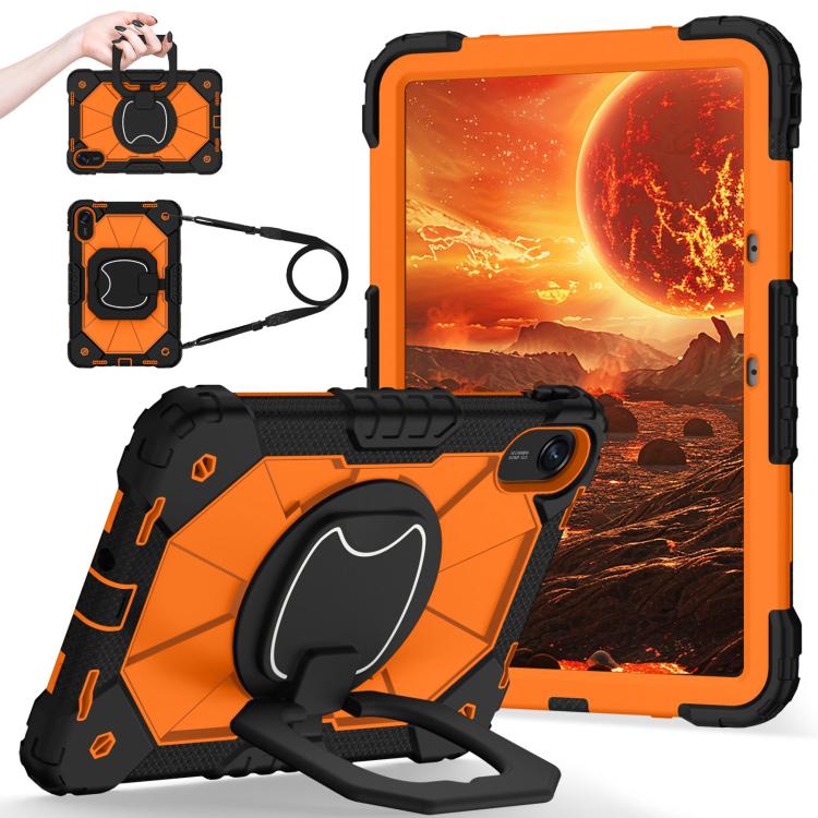 Funda híbrida de silicona con diseño de robot para Xiaomi Redmi Pad 2 11 2025 (negro y naranja)