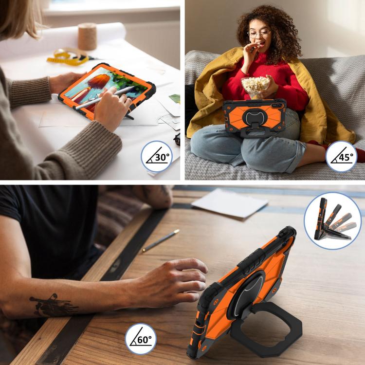 Funda híbrida de silicona con diseño de robot para Xiaomi Redmi Pad 2 11 2025 (negro y naranja)