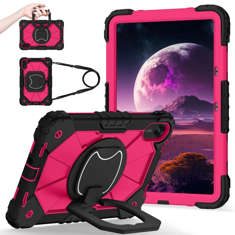 Funda híbrida de silicona con diseño de robot para Xiaomi Redmi Pad 2 11 2025 (negro, rosa y rojo)