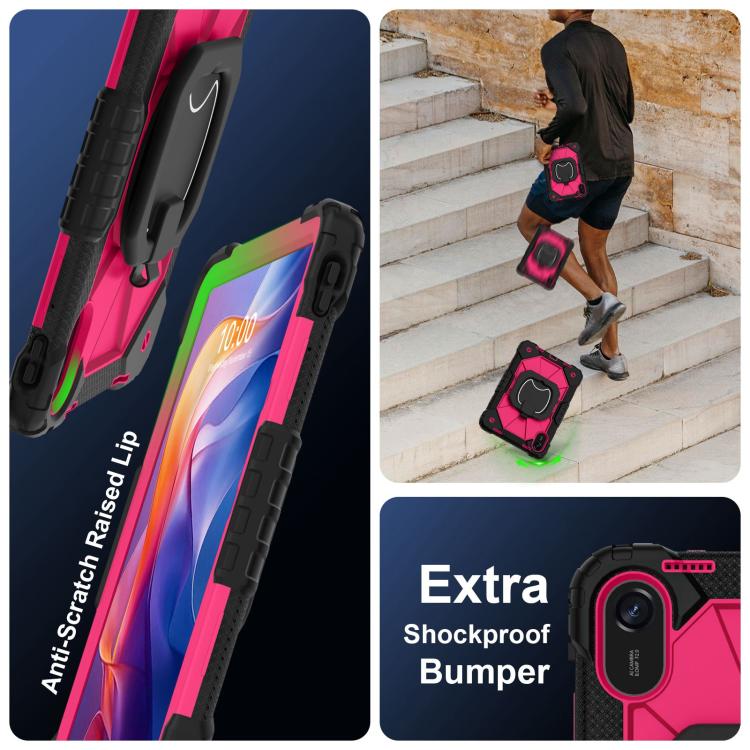 Funda híbrida de silicona con diseño de robot para Xiaomi Redmi Pad 2 11 2025 (negro, rosa y rojo)
