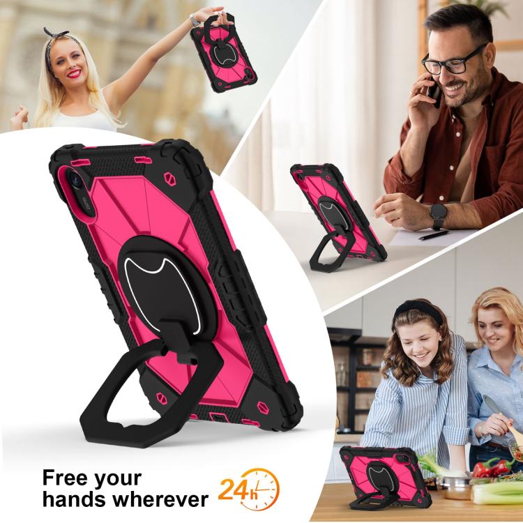 Funda híbrida de silicona con diseño de robot para Xiaomi Redmi Pad 2 11 2025 (negro, rosa y rojo)