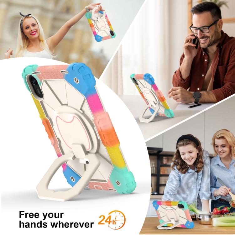 Funda híbrida de silicona con diseño de robot para Xiaomi Redmi Pad 2 11 2025 (azul)