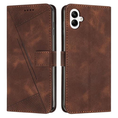 Funda de cuero con diseño triangular Dream Triangle y cordón para Samsung Galaxy A07 4G (marrón)