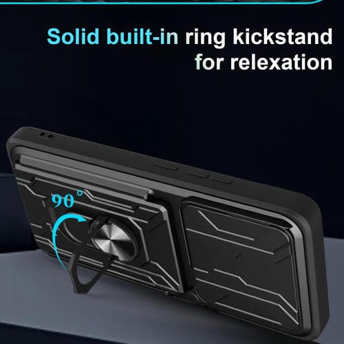 Funda deslizante de TPU y PC con ranura para tarjetas para Xiaomi Poco F7 Ultra (roja)