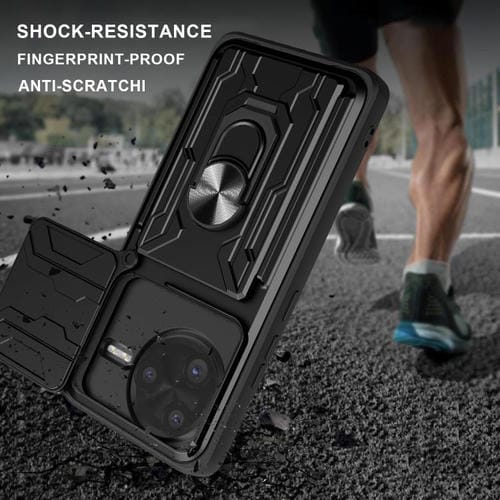 Funda deslizante de TPU y PC con ranura para tarjetas para Xiaomi Poco F7 Ultra (verde oscuro)