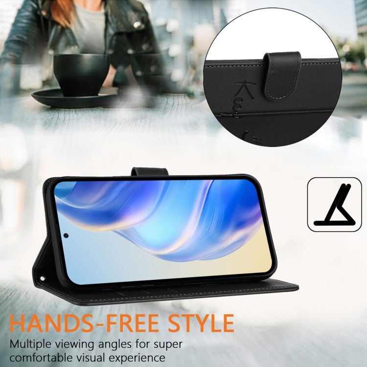 Funda de Cuero Rfid con Relieve Sonriente para Sony Xperia 10 Iv (Negra)