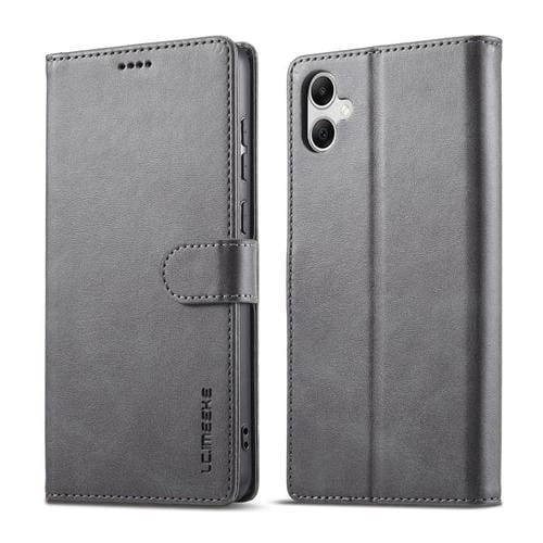 Funda LC.IMEEKE de piel con textura de becerro para Samsung Galaxy A07 4G (gris)