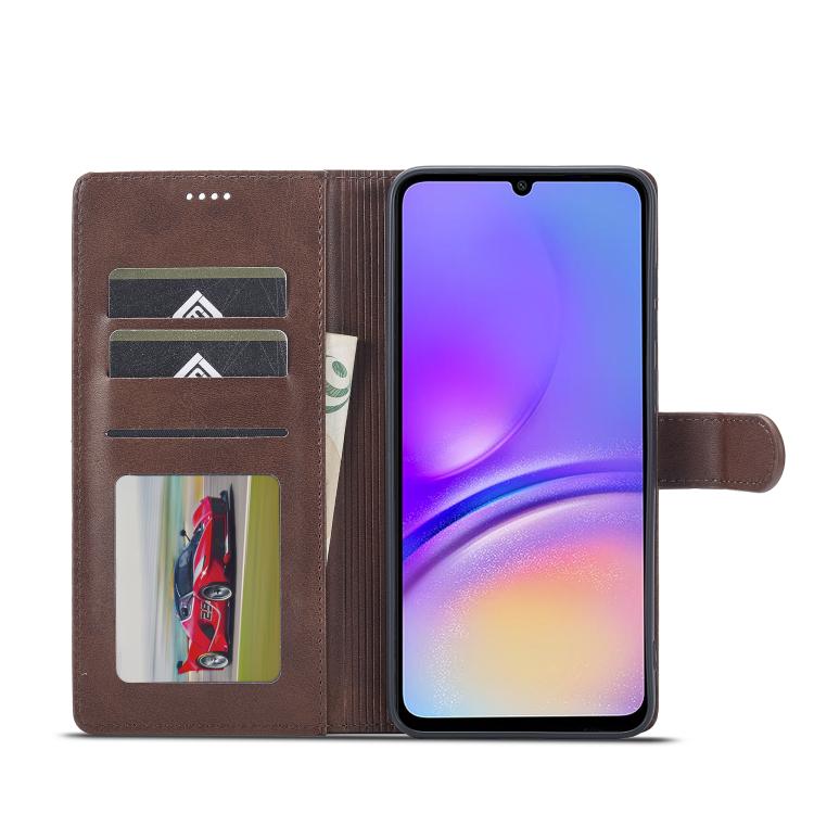 Funda LC.IMEEKE de piel con textura de becerro para Samsung Galaxy A07 4G (café)