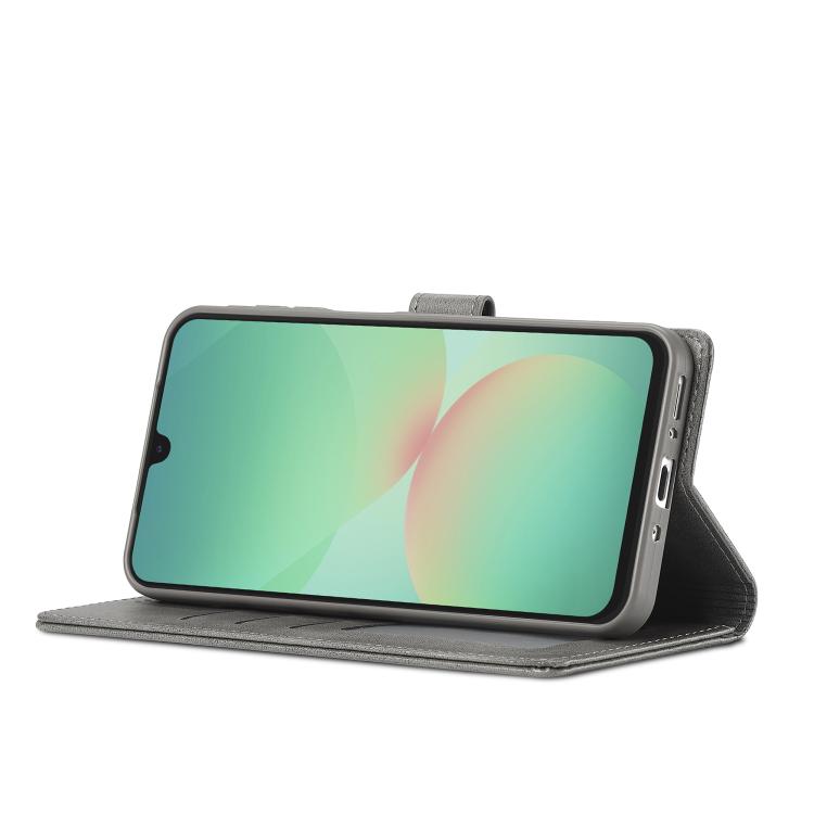 Funda LC.IMEEKE de piel con textura de becerro para Samsung Galaxy A17 5G (gris)