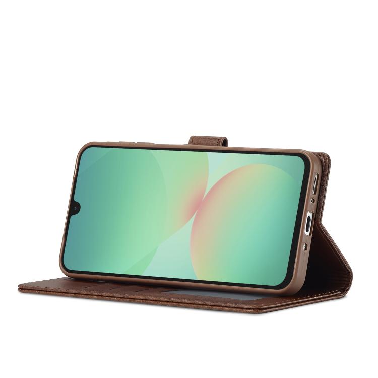 Funda LC.IMEEKE de piel con textura de becerro para Samsung Galaxy A17 5G (café)