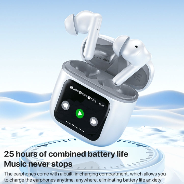 Auriculares inalámbricos Wekome Beluga S12 Audyhle ENC con reducción de ruido y pantalla a color (Negro)