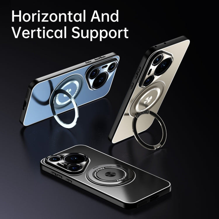 Funda de Metal Esmerilado con Soporte Giratorio para Huawei Mate 70 (Azul)