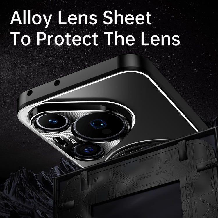Funda de Metal Esmerilado con Soporte Giratorio para Huawei Mate 70 (Titanio)