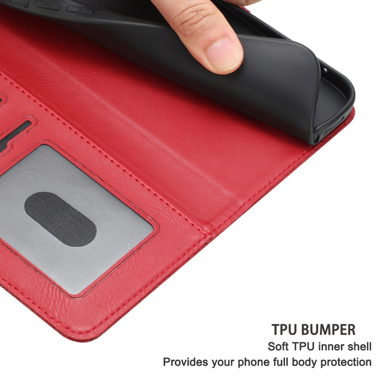 Funda de Cuero para iPhone 16E Estampado Floral En Relieve (Rojo)