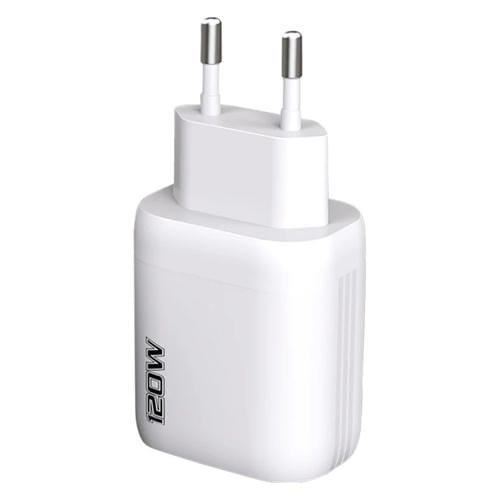 Cargador Rápido USB 120 W con Enchufe de la UE (Blanco)