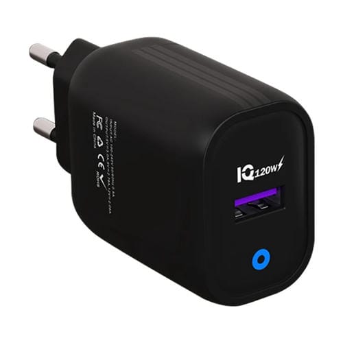 Cargador Rápido USB 120 W con Enchufe de la UE (Negro)