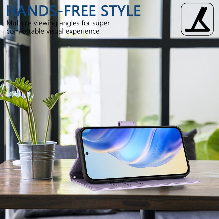 Funda de Cuero Rfid con Relieve de Panal para OnePlus Nord N10 5G (Morado Claro)