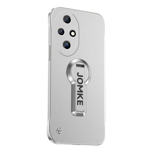 Estuche para Teléfono Honor 200 Pro con Soporte Giratorio 360° y Barniz para Hornear (Plateado)