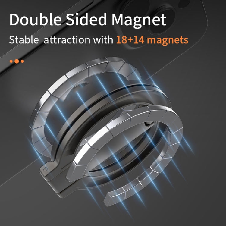Soporte Magnético para Teléfono con Anillo Plegable Magsafe Doble Cara en Forma de Z (Plateado)