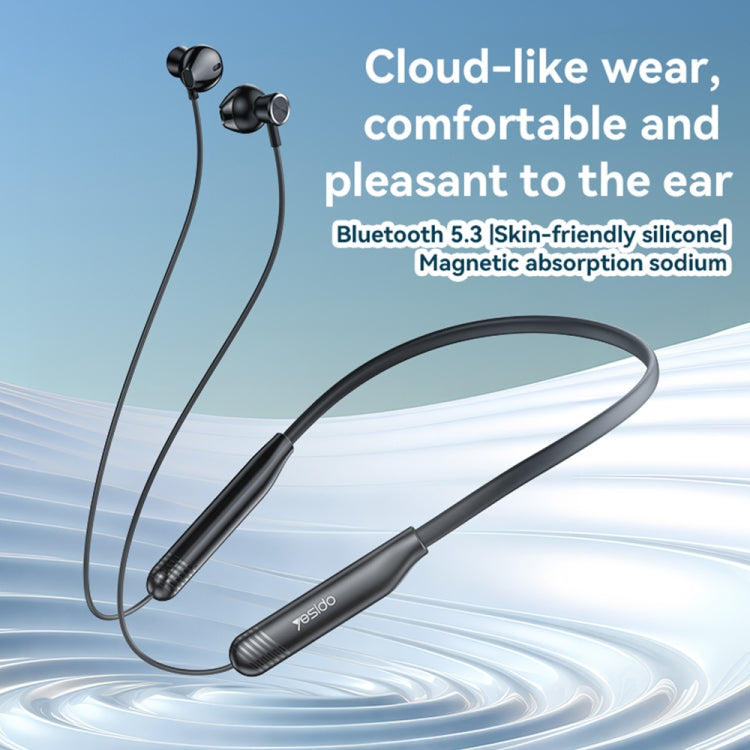 Auriculares inalámbricos Yesido YSP20 con Bluetooth y banda magnética para cuello (Negro)