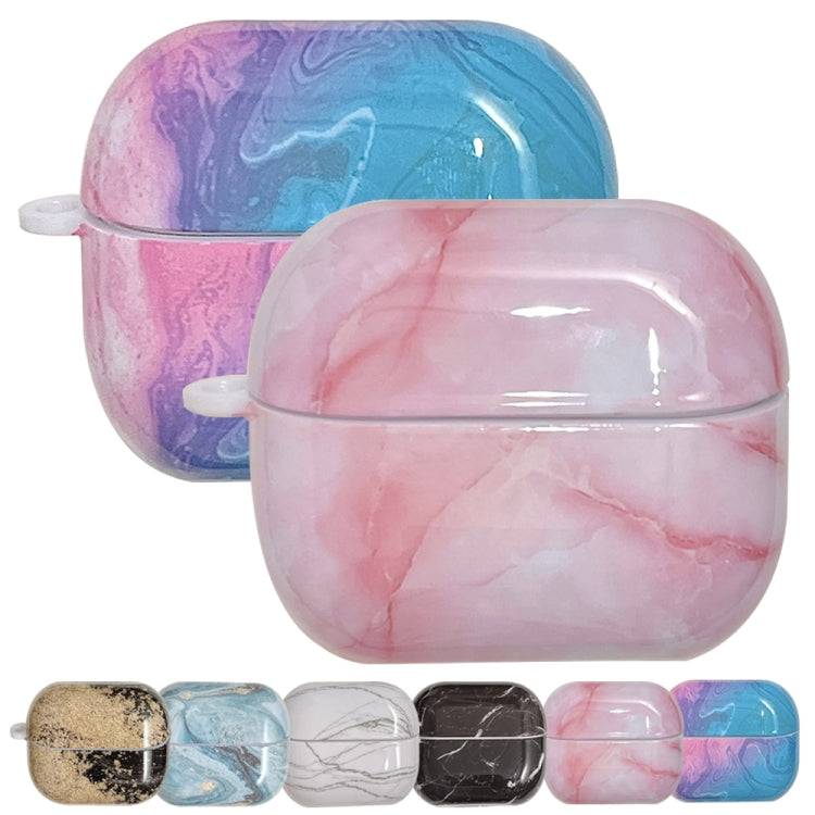 Funda Protectora para Auriculares Samsung Galaxy Buds3 Buds3 Pro Textura Mármol Brillante PC (Rosa y Blanco)