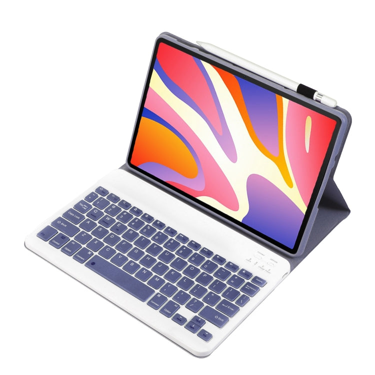 Funda de Cuero para Tableta Huawei Matepad Se 11 2024 Ah21 con Teclado Bluetooth Desmontable (Blanco Lavanda)