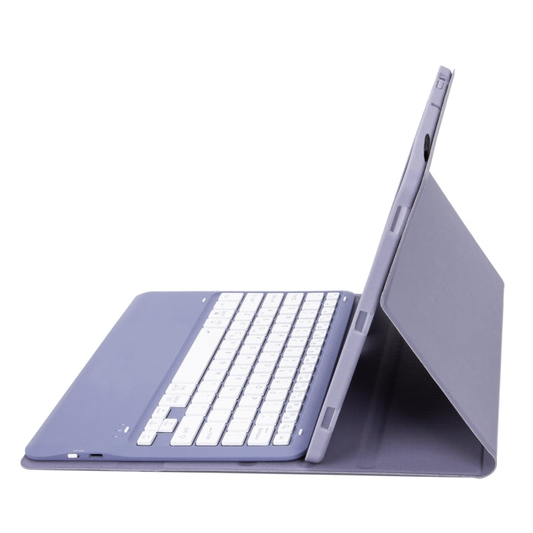 Funda de Cuero para Huawei Matepad Pro 12.2 con Teclado Bluetooth Desmontable Ultradelgada (Blanco Lavanda)
