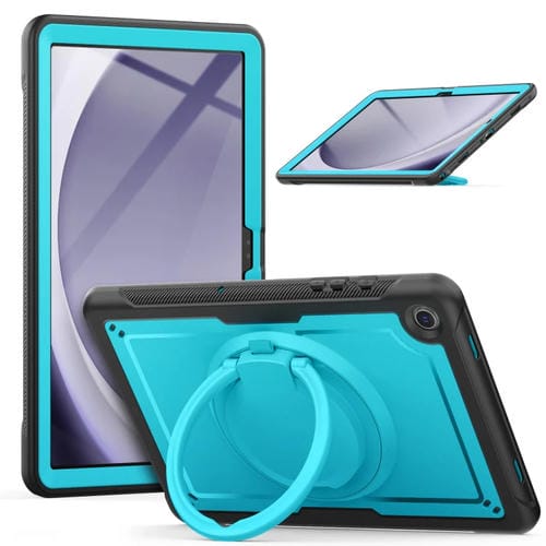 Funda híbrida para Tablet Samsung Galaxy Tab A9+ con asa y correa (Azul Claro)