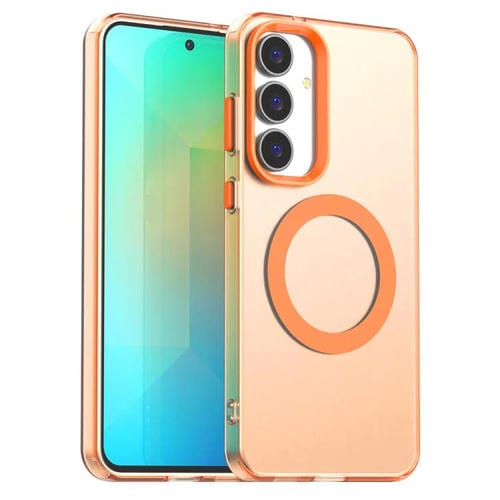 Funda híbrida de TPU y PC con Magsafe Candy para Samsung Galaxy S25 FE 5G (naranja)