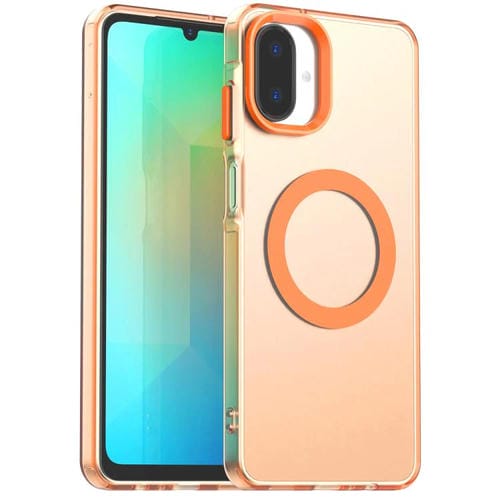 Funda híbrida de TPU y PC con protección Magsafe Candy para Samsung Galaxy A07 5G (naranja)