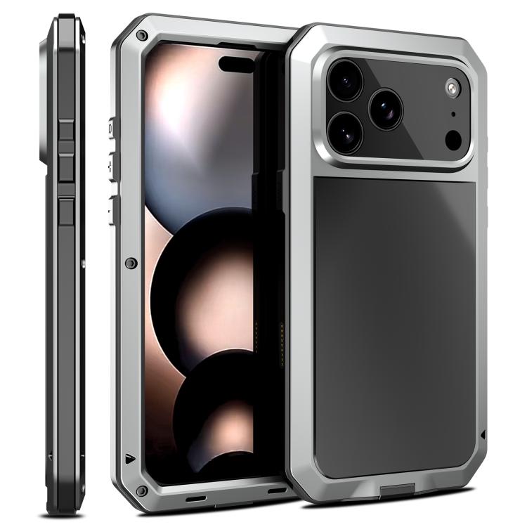 Funda impermeable IP54 a prueba de golpes para iPhone 17 Pro (plateada)