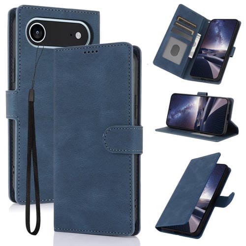 Funda de piel de becerro con textura de fantasía para iPhone 17 Air (azul)