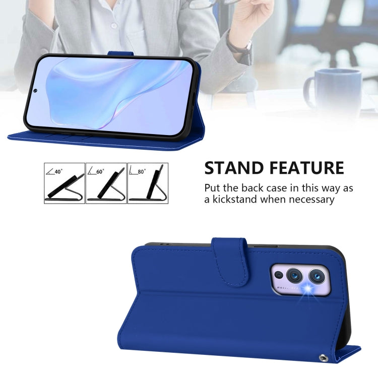 Funda de Cuero con Cordón para OnePlus 9 Skin Feel (Azul Marino)