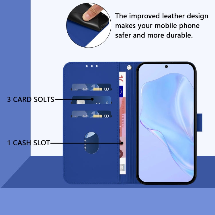 Funda de Cuero con Cordón para OnePlus 9 Skin Feel (Azul Marino)
